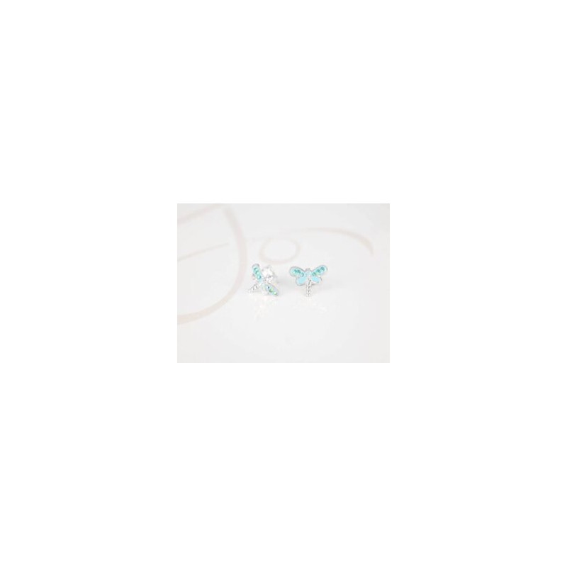 BROQUEL PLATA LIBELULA ZIRCONIA