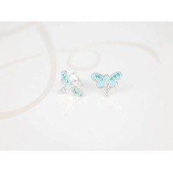 BROQUEL PLATA LIBELULA ZIRCONIA