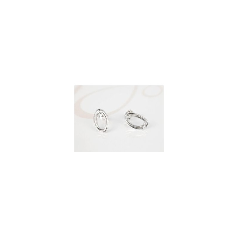 BROQUEL PLATA OVALOS ENTRELAZADOS LISO