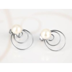 BROQUEL PLATA TRIPLE CIRCUNFERENCIA PERLA