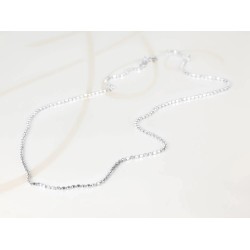 CADENA PLATA DIAMANTADA BOLA