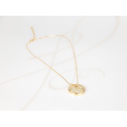 COLLAR CON DIJE BISUTERIA CIRCULO ZIRCONIA CADENA