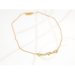 COLLAR CON DIJE BISUTERIA CORAZONES BLANCOS CADENA