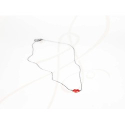 COLLAR CON DIJE BISUTERIA LABIOS ROJOS CADENA