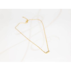 COLLAR CON DIJE BISUTERIA PLACA ZIRCONIAS CADENA