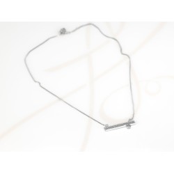 COLLAR CON DIJE BISUTERIA RECTANGULO ZIRCONIAS CADENA