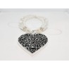 COLLAR CON DIJE CORAZON ELECTROFORMADO PERLAS