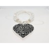 COLLAR CON DIJE CORAZON ELECTROFORMADO PERLAS