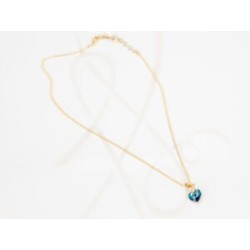 COLLAR CON DIJE ORO LAMINADO CORAZON TRESD ZIRCONIA