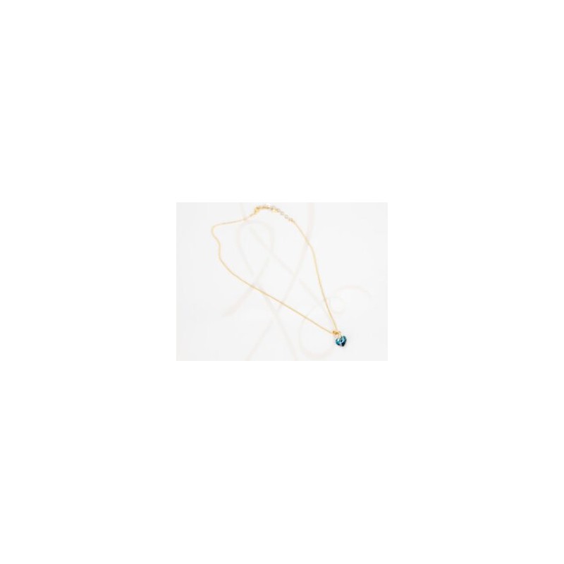 COLLAR CON DIJE ORO LAMINADO CORAZON TRESD ZIRCONIA