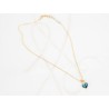 COLLAR CON DIJE ORO LAMINADO CORAZON TRESD ZIRCONIA