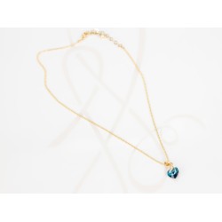 COLLAR CON DIJE ORO LAMINADO CORAZON TRESD ZIRCONIA