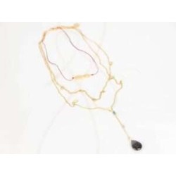 COLLAR CON DIJE ORO LAMINADO INFINITO TRIPLE PIEDRA