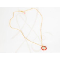 COLLAR CON DIJE ORO LAMINADO OJO CHAQUIRA CADENA