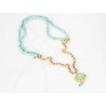 COLLAR CON DIJE ORO LAMINADO TRIPLE CADENA PIEDRA