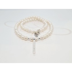 COLLAR CON DIJE PALO ZIRCONIA Y PERLAS