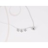 COLLAR CON DIJE PLATA CORAZON Y GOTAS ZIRCONIA CADENA