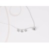 COLLAR CON DIJE PLATA CORAZON Y GOTAS ZIRCONIA CADENA