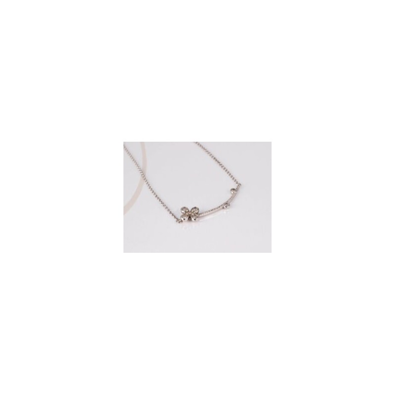 COLLAR CON DIJE PLATA FLOR CON TALLO ZIRCONIA