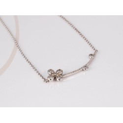 COLLAR CON DIJE PLATA FLOR CON TALLO ZIRCONIA