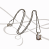 COLLAR CON DIJE PLATA RODIZADA CUADRADO CERTIFICADO MOISSANITE