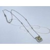 COLLAR CON DIJE PLATA RODIZADA RECTANGULAR CON HALO