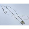 COLLAR CON DIJE PLATA RODIZADA RECTANGULAR CON HALO