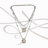 COLLAR CON DIJE PLATA RODIZADA RECTANGULO Y GOTA MOISSANITE