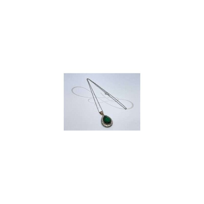 COLLAR DE PLATA ESMERALDA SULTANA HURREM CON CADENA