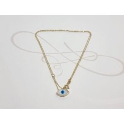 COLLAR OJO TURCO MADRE PERLA ORO 10K
