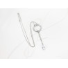 COLLAR PLATA RODIZADA CIRCULO PENDULO TOPACIO BLANCO