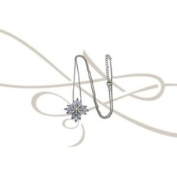 COLLAR PLATA RODIZADA CON DIJE COPO DE NIEVE TANZANITA