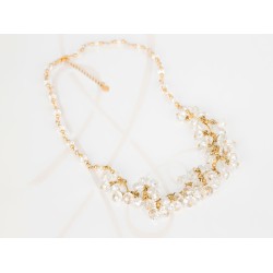 COLLAR SIN DIJE ORO LAMINADO PACHON BOLITAS CRISTAL
