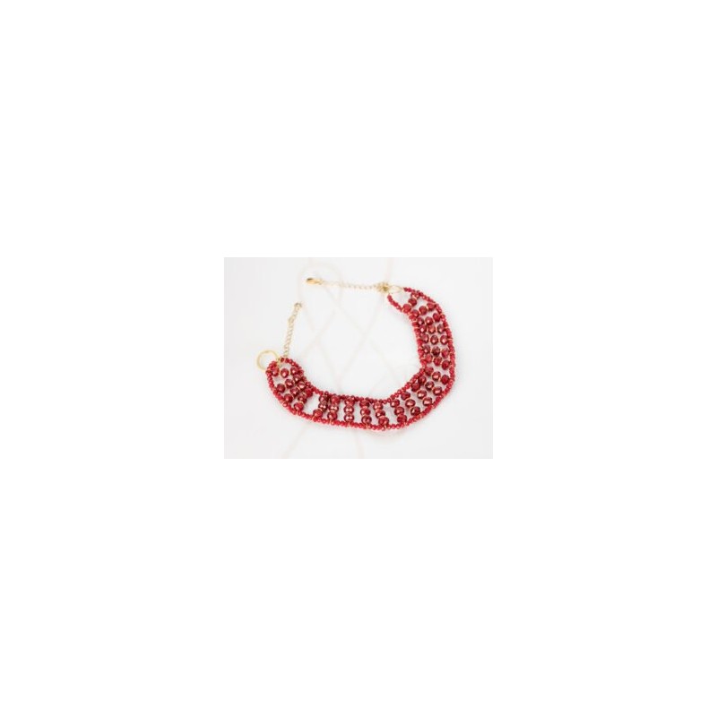 COLLAR SIN DIJE ORO LAMINADO TEJIDO CRISTAL