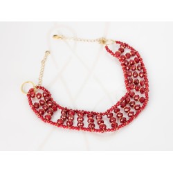 COLLAR SIN DIJE ORO LAMINADO TEJIDO CRISTAL