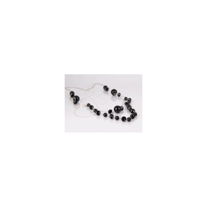 COLLAR SIN DIJE PLATA DOBLE LARGO CRISTAL AG