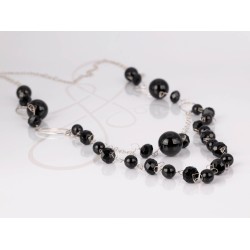 COLLAR SIN DIJE PLATA DOBLE LARGO CRISTAL AG