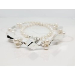 COLLAR SIN DIJE ROMBOS PERLA