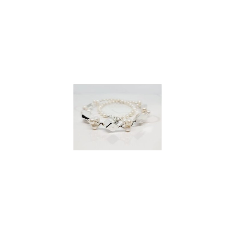 COLLAR SIN DIJE ROMBOS PERLA
