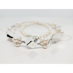 COLLAR SIN DIJE ROMBOS PERLA