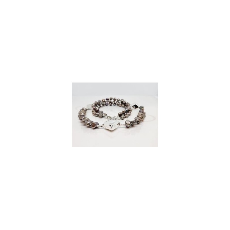 COLLAR SIN DIJE ROMBOS PERLA