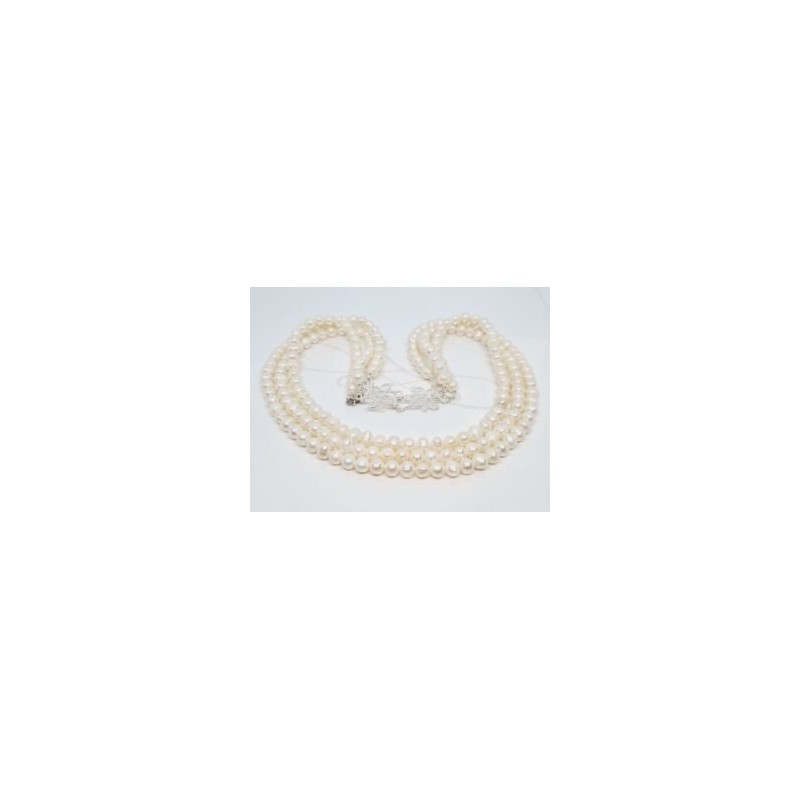 COLLAR TRIPLE CON FLORES