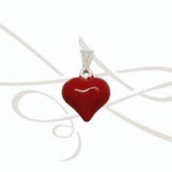 DIJE CORAZON ROJO PLATA