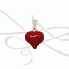DIJE CORAZON ROJO PLATA