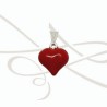DIJE CORAZON ROJO PLATA