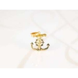 DIJE ORO LAMINADO ANCLA CRUCIFIJO LISO