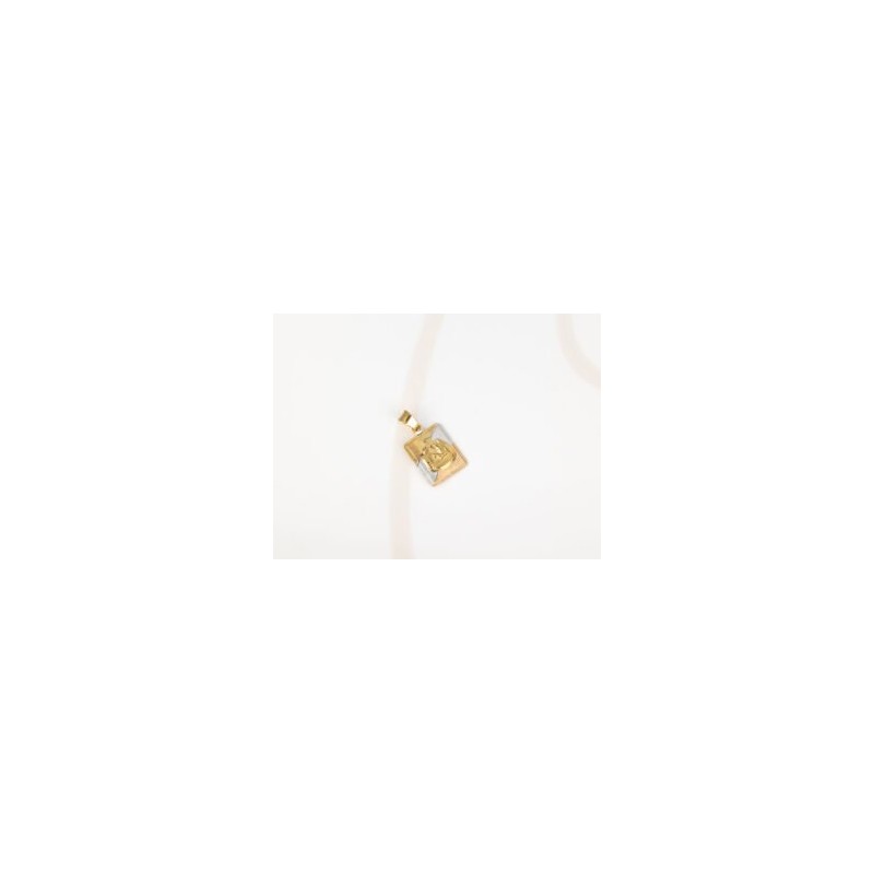 DIJE ORO LAMINADO RECTANGULO BAUTIZO DIAMANTADO