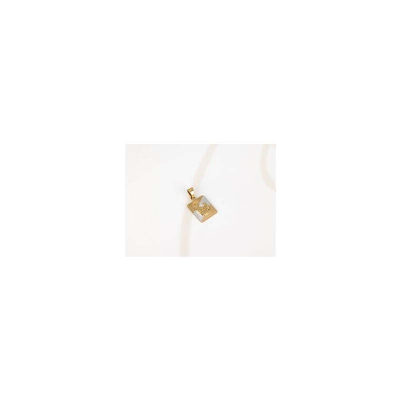 DIJE ORO LAMINADO RECTANGULO COMUNION DIAMANTADO