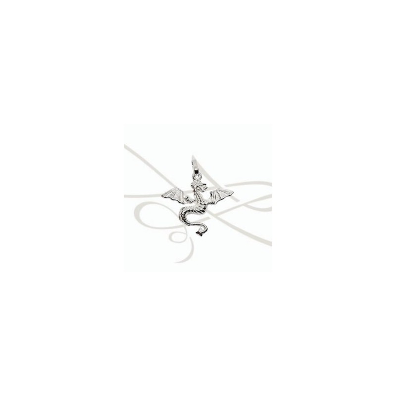 DIJE PLATA BLANCA DRAGON MEDIANO