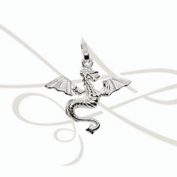 DIJE PLATA BLANCA DRAGON MEDIANO